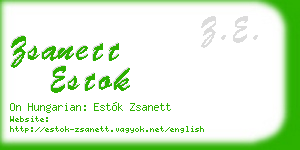 zsanett estok business card